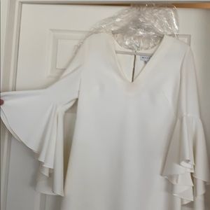 Milly flutter sleeve cream white dress